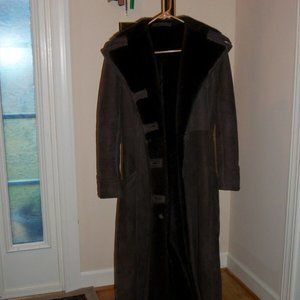 Sawyer of Napa, Shearling Coat, Women's Size 6, Dark Brown, EUC